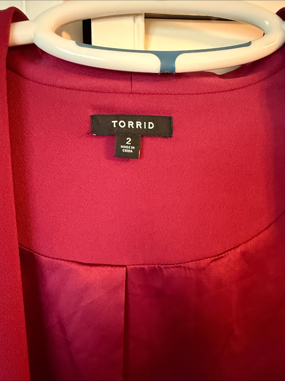 torrid Deep Raspberry Open-Front Draped Blazer - Picture 3 of 4